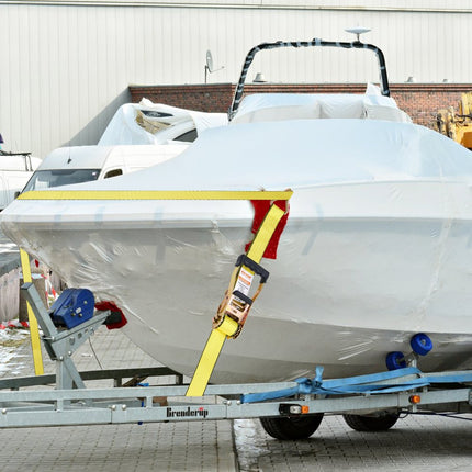 VEVOR Set van 4 spanbanden 0,05 x 4,6 m Spanband 2268 kg Ratelspanband Polyesterband en koolstofstalen haakbevestigingsband Ratelspanband Ideaal voor motorfietsen Fietsen Kajaks UTV Boten ATV