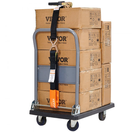 VEVOR Set van 4 spanbanden 0,05 x 2,4 m Spanband 5048 kg Ratelspanband Polyesterband en koolstofstalen haakbevestigingsband Ratelspanband Ideaal voor motorfietsen Fietsen Kajaks UTV Boten ATV