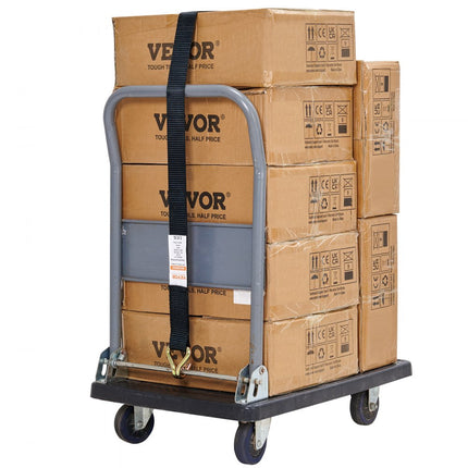 VEVOR Set van 4 spanbanden 0,05 x 2,4 m Spanband 5048 kg Ratelspanband Polyesterband en koolstofstalen haakbevestigingsband Ratelspanband Ideaal voor motorfietsen Fietsen Kajaks UTV Boten ATV