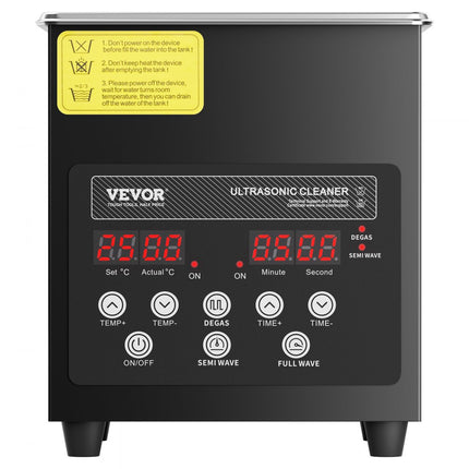 VEVOR Ultrasoonreiniger 2L Reinigingsmachine met timerverwarming en mand 60W