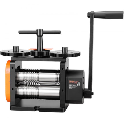 VEVOR 3 in 1 handwalserij 57 mm combinatie walserij, handwalserij sieraden walserij instelbare dikte van 0 tot 5,5 mm, handwalserij machine voor platina/K-goud/messing/aluminium