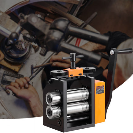 VEVOR 3 in 1 handwalserij 75 mm combinatiewalserij, handwalserij sieradenwalserij instelbare dikte van 0,03 tot 6,5 mm, handwalserijmachine voor platina/K-goud/messing