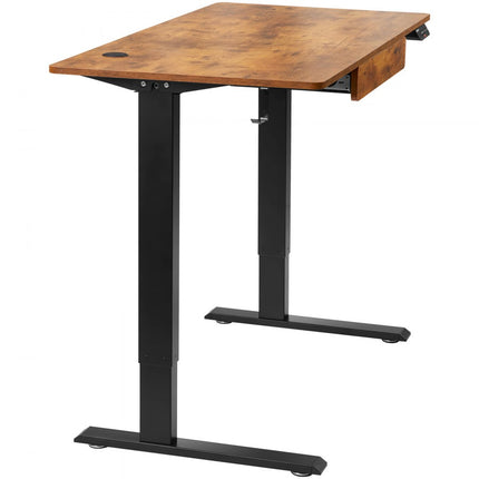 VEVOR Bureau in hoogte verstelbaar elektrisch, 120 x 60 cm sta-bureau, 0,72-1,1 m verstelbare geheugenbediening, sta-bureau groot computerbureau 82 kg belastbaar bruin bureau pc-tafel