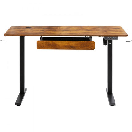 VEVOR Bureau in hoogte verstelbaar elektrisch, 120 x 60 cm sta-bureau, 0,72-1,1 m verstelbare geheugenbediening, sta-bureau groot computerbureau 82 kg belastbaar bruin bureau pc-tafel