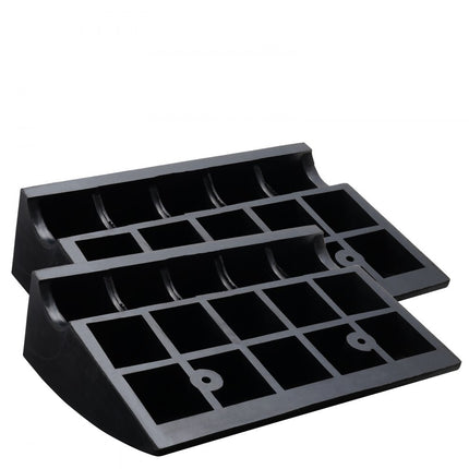 VEVOR 2x drempeloprijplaat massief rubberen deurdrempeloprijplaat max draagvermogen tot 15 ton stoeprandoprijplaat 49,1 x 37 x 15,2 cm