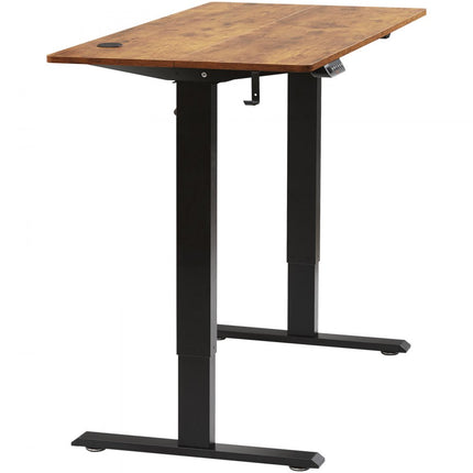 VEVOR Bureau in hoogte verstelbaar elektrisch, 140 x 70 cm sta-bureau, 0,72-1,1 m verstelbare geheugenbediening, groot computerbureau 82 kg belastbaar bruin bureau bureau pc-tafel zit- en stabureau