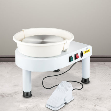 VEVOR Pottenbakkersschijf Aardewerk Wiel Keramische Machine 28cm 450W Benen Optillen Voetpedaal