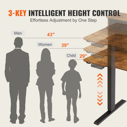 VEVOR In hoogte verstelbaar sta-bureau 47,2 x 23,6 inch dubbele monitorverhoger werkstation