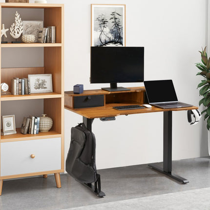 VEVOR In hoogte verstelbaar sta-bureau 47,2 x 23,6 inch dubbele monitorverhoger werkstation