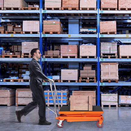 VEVOR schaarheftafel hydraulisch 350 kg draagvermogen heftafelwagen 350-1530 mm hefbereik heftafel werkplaats 905 x 510 mm platform schaarhefwagen dubbele schaar voor fabrieken magazijnen supermarkten