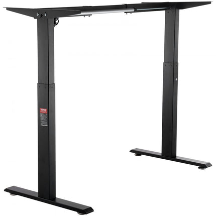 VEVOR bureauframe, verstelbaar 70-117 cm hoogte en 95-158 cm lengte, elektrisch bureauframe voor computerbureaus, ergonomische doe-het-werkstationbasis voor kantoor thuis (alleen zwart frame)