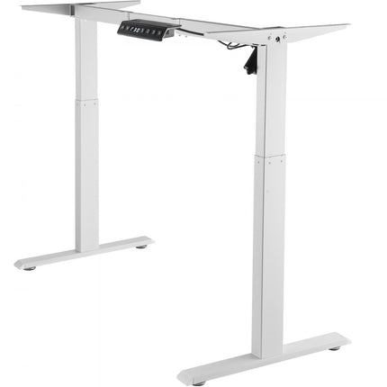 VEVOR bureauframe, verstelbaar 70-117 cm hoogte en 95-158 cm lengte, elektrisch bureauframe voor computerbureaus, ergonomische doe-het-werkstationbasis voor kantoor thuis (alleen wit frame)