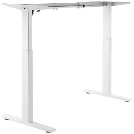 VEVOR bureauframe, verstelbaar 70-117 cm hoogte en 95-158 cm lengte, elektrisch bureauframe voor computerbureaus, ergonomische doe-het-werkstationbasis voor kantoor thuis (alleen wit frame)