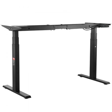 VEVOR bureauframe met dubbele motor, verstelbare hoogte 65-129 cm en lengte 110-178 cm, elektrisch tafelframe, ergonomische werkstationbasis, 3 posities (alleen zwart frame)