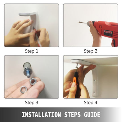 VEVOR Wandmontage Hoekbeugel 8 x 9 x 2,5 inch, Zware Bevestigingsbeugel staal, Tuin Drijvende Planken Zwart 2 ST, Plankdrager Mat Zwart, Zwaar Uitgevoerde Plankbeugels Laadvermogen 204 kg 450 lbs
