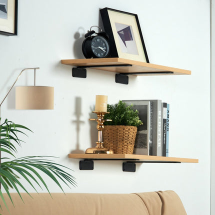 VEVOR plankbeugels 210 x 100 x 45 mm 6 stuks zware zwevende plankbeugels beugels voor planken 5 mm dik matzwarte L-plankbeugels stalen plankbeugels met een draagvermogen van 72,4 kg