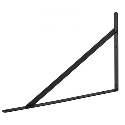 VEVOR plankbeugels 460 x 305 x 25 mm 12 stuks zwevende plankbeugels beugels voor planken 3 mm dik matzwarte driehoekige plankbeugels stalen plankbeugels met een draagvermogen van 72,6 kg