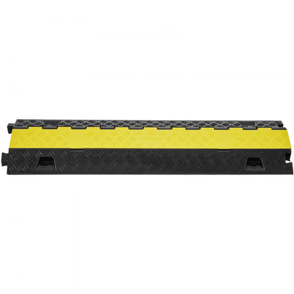 VEVOR set van 5 2-kanaals kabelbescherming oprit kabelbrug van TPU & TPR slangbrug 91,8 x 25 x 4,3 cm overloopbeveiliging 10000 kg (per as) draagvermogen kabeloprit antislip ontwerp ideaal voor parkeerplaatsen