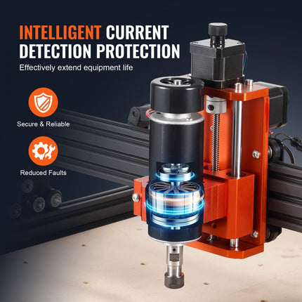 VEVOR CNC-freesmachine,400x400x60mm Werkgebied, 300W Graveermachine, 3-assige Grbl-besturing Houtgraveer-freesmachinekit 1200 RPM Met Offline Controller Voor Hout, Acryl, Mdf, Pvc, Schuimplastic