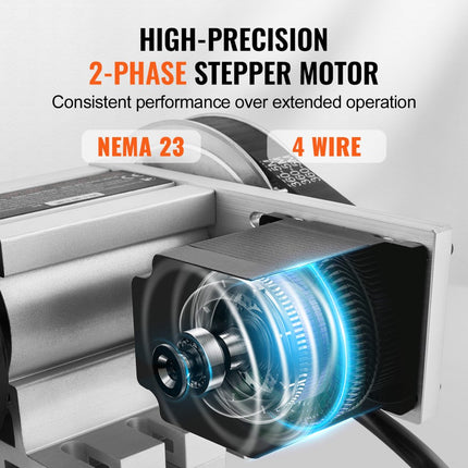VEVOR klauwplaat K11-100mm drieklauwplaat 4e as van de CNC-rotatie-as, een overbrengingsverhouding van 6:1 en een Nema23 tweefasige stappenmotor 3-klauwplaat voor CNC-frezen