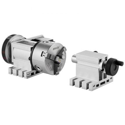 VEVOR klauwplaat K11-100mm drieklauwplaat 4e as van de CNC-rotatie-as, een overbrengingsverhouding van 6:1 en een Nema23 tweefasige stappenmotor 3-klauwplaat voor CNC-frezen