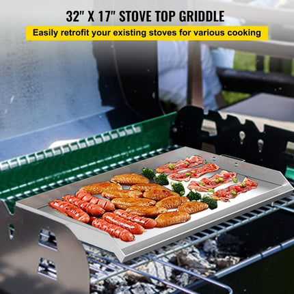 32 "x 17" roestvrijstalen bakplaat met platte bovenkant voor kookgerei met drievoudige bakplaat