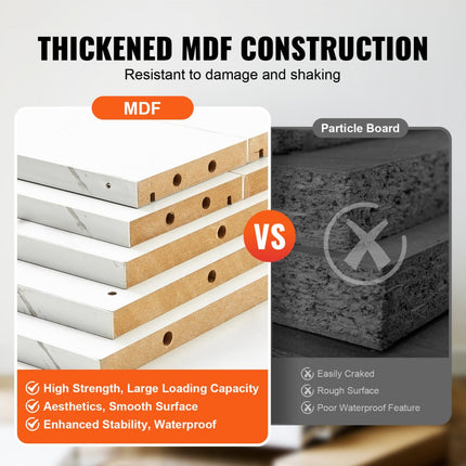 VEVOR Salonstation Wandgemonteerd kapsalonstation voor kappers Beauty Spa-meubelset 1 opbergkast 3 vakken en 2 laden (waarvan één afsluitbaar) Wit 102,8 x 30 x 170 cm