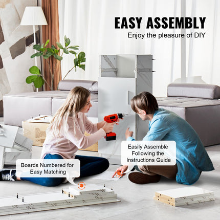 VEVOR Salonstation Wandgemonteerd kapsalonstation voor kappers Beauty Spa-meubelset 1 opbergkast 3 vakken en 2 laden (waarvan één afsluitbaar) Wit 102,8 x 30 x 170 cm