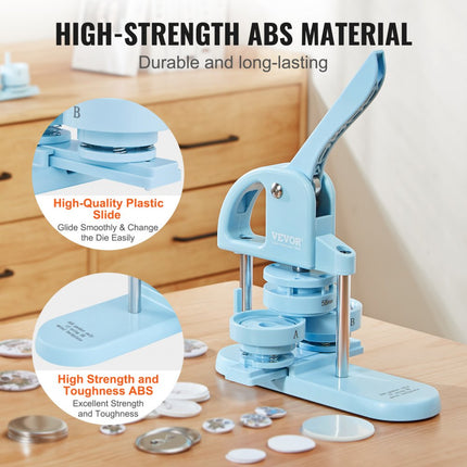 VEVOR Buttonmaker Button Maker Machine, 25/32/58mm 3 in 1 Pinmaker, 300 stuks Button Onderdelen, Buttonmaker Machine met Panda Magic Book, Bow Handle Punch Set voor doe-het-zelf cadeaus voor kinderen