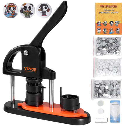 VEVOR knopenmachine knopenmaker machine 32 mm 500 stuks Badgeponsmachine, knopenpers, DIY badgepersmachine knopenbadgemaker voor gepersonaliseerde badges inclusief magisch boek en cirkelsnijder