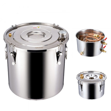 VEVOR alcoholdestillatiesysteem 11,4L destillatieapparaat dubbele condensor RVS
