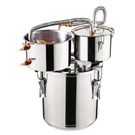 VEVOR alcoholdestillatiesysteem 11,4L destillatieapparaat dubbele condensor RVS