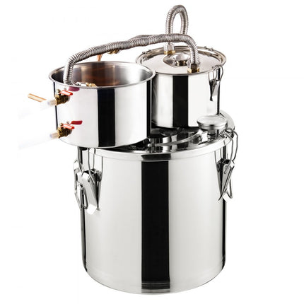 VEVOR alcoholdestillatiesysteem 19L distilleerder waterpomp roestvrij staal