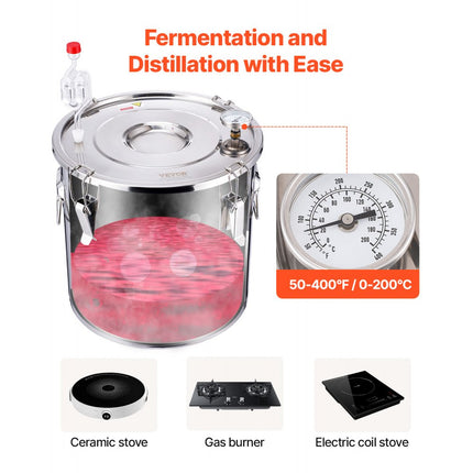 VEVOR alcoholdestillatiesysteem 30L distilleerder waterpomp dubbele condensor