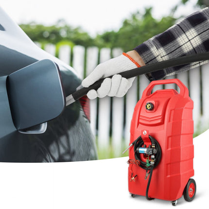 VEVOR 32 gallon brandstoftrolley Brandstofopslag op wielen met 12V DC 140W transferpomp (alleen diesel) Debiet dieselbrandstoftank 40 l/min voor vrachtwagens Boten