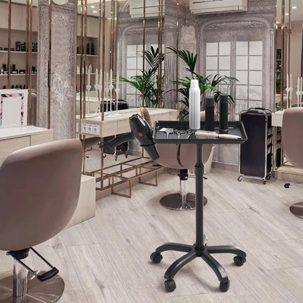 VEVOR Kapperswagen, in hoogte verstelbare salonwagen, werkwagen, koudgewalste wagen met 5 wielen (2 afsluitbaar) voor SPA, kapperszaak, kliniek, zwart