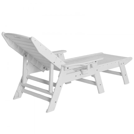 VEVOR ligstoel ligstoel relaxligstoel strandligstoel HDPE tot 204kg wit