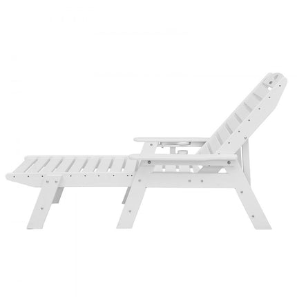 VEVOR ligstoel ligstoel relaxligstoel strandligstoel HDPE tot 204kg wit