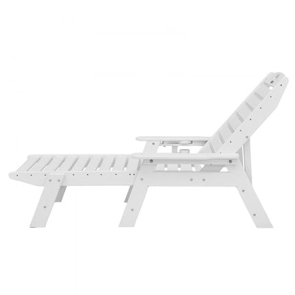 VEVOR ligstoel ligstoel relaxligstoel strandligstoel HDPE tot 204kg wit