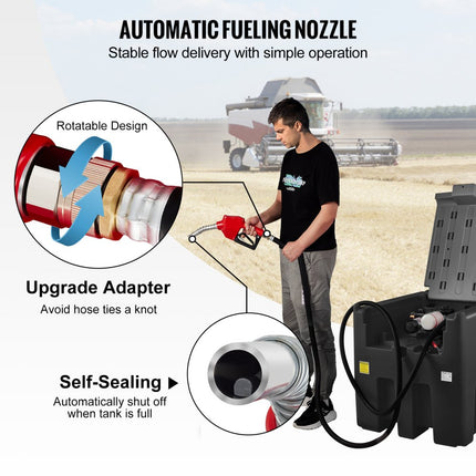 VEVOR Draagbaar Diesel Tank Mobiel Tanksysteem 116 Gallons Diesel Benzinestation 140W
