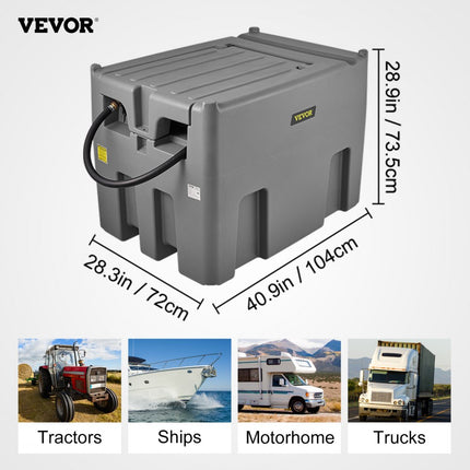 VEVOR draagbaar dieseltank mobiel tanksysteem 116 gallon dieseltankstation grijs
