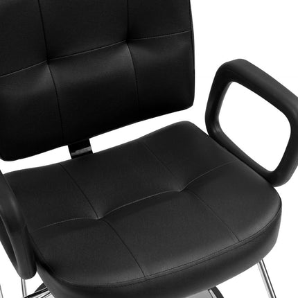 VEVOR kappersstoel 150 kg draagvermogen kappersstoel van spons PU houtplaat ijzer servicestoel in hoogte verstelbare kappersstoel 360° draaibare kappersstoel kappersuitrusting 81 x 62 x 108 cm