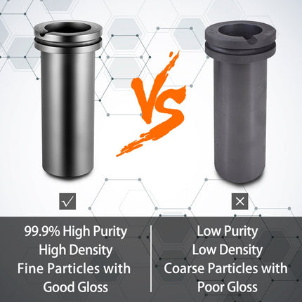 VEVOR Grafietsmeltkroes 3 KG Grafiet Crucible van Dubbele Beker Binnendiameter 50 mm Grafiet Oven Gieten Hoogte 170 mm Grafiet Pot voor Smelten van Edelmetalen Zoals Goud/Zilver/Koper/Ijzer/Aluminium