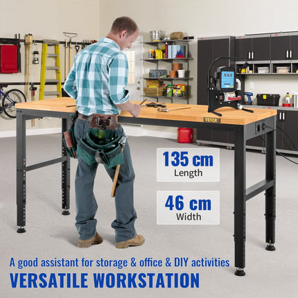 VEVOR in hoogte verstelbare werkbank opspantafel 135x46x97cm werktafel 2000lbs