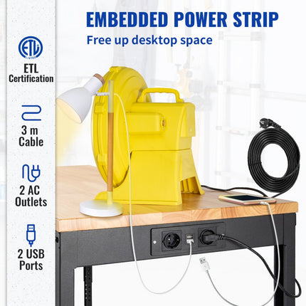 VEVOR in hoogte verstelbare werkbank opspantafel 122x51x104cm werktafel 1600lbs