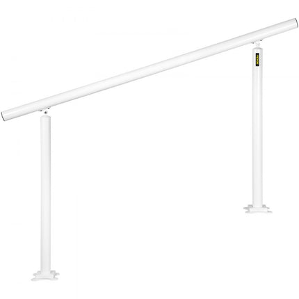 VEVOR Balustrade Trap Trapleuning Kit 152,8 cm x 91 cm Buiten Trapleuning 0-5 Stappen Pijp Trapleuning van Aluminium met Voorgeboorde Gaten