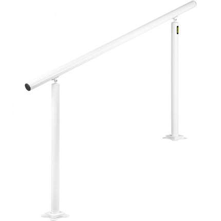 VEVOR Balustrade Trap Trapleuning Kit 152,8 cm x 91 cm Buiten Trapleuning 0-5 Stappen Pijp Trapleuning van Aluminium met Voorgeboorde Gaten