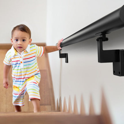 VEVOR Leuning Gemakkelijk te onderhouden trapleuning van aluminiumlegering 1220 mm reling Trap 199,6 kg Draagvermogen 900 mm Afstand tussen de kolommen Borstwering Balkonleuning