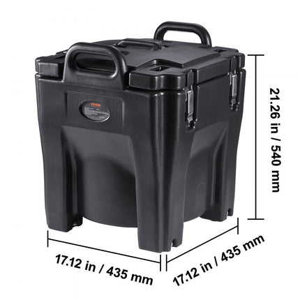 VEVOR 8 gallon geïsoleerde soepserver voor warme en koude dranken met voet, zwart