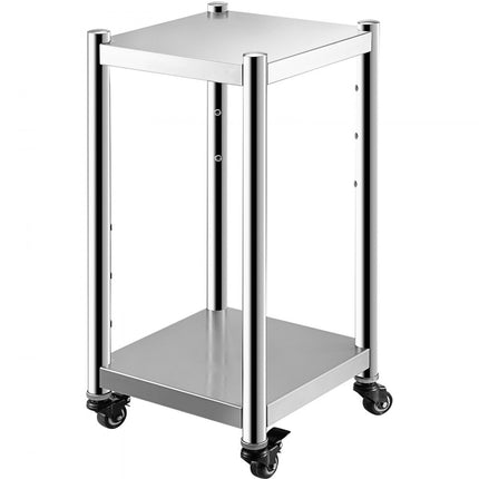 VEVOR Rijstverwarmerstandaard 14" x 14" Restaurantapparatuurstandaard Alle roestvrijstalen sushiwarmerstandaard Twee bodemplanken Commerciële keukenapparatuurstandaard Rijstverwarmer